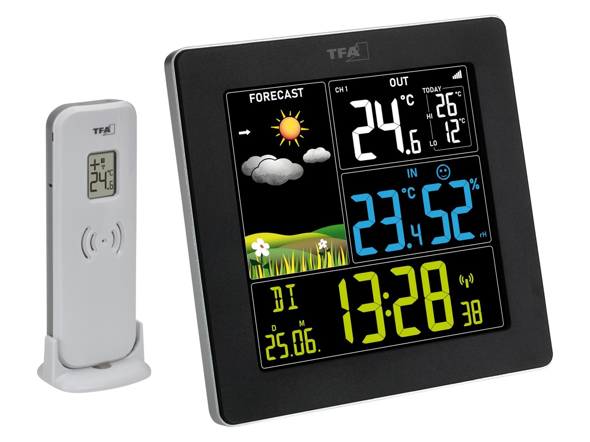 TFA Funk-Wetterstation Sun 2, mit Farbdisplay, schwarz