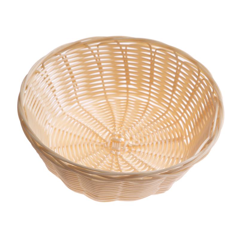 HENDI Brotkorb Polyrattan Ø 20 x 6,5 cm Gastro Flechtkorb Kunststoff Rattan rund, Brötchenkorb geflochten