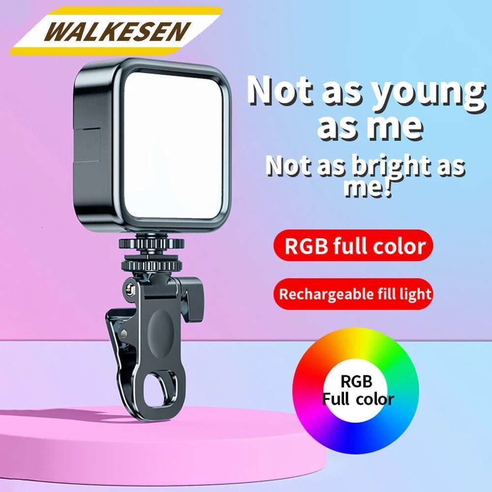 Portable Video For Camera Phone Laptop Adjustable Pography Pocket Fill Light with Clamp Tripod Selfie Stick