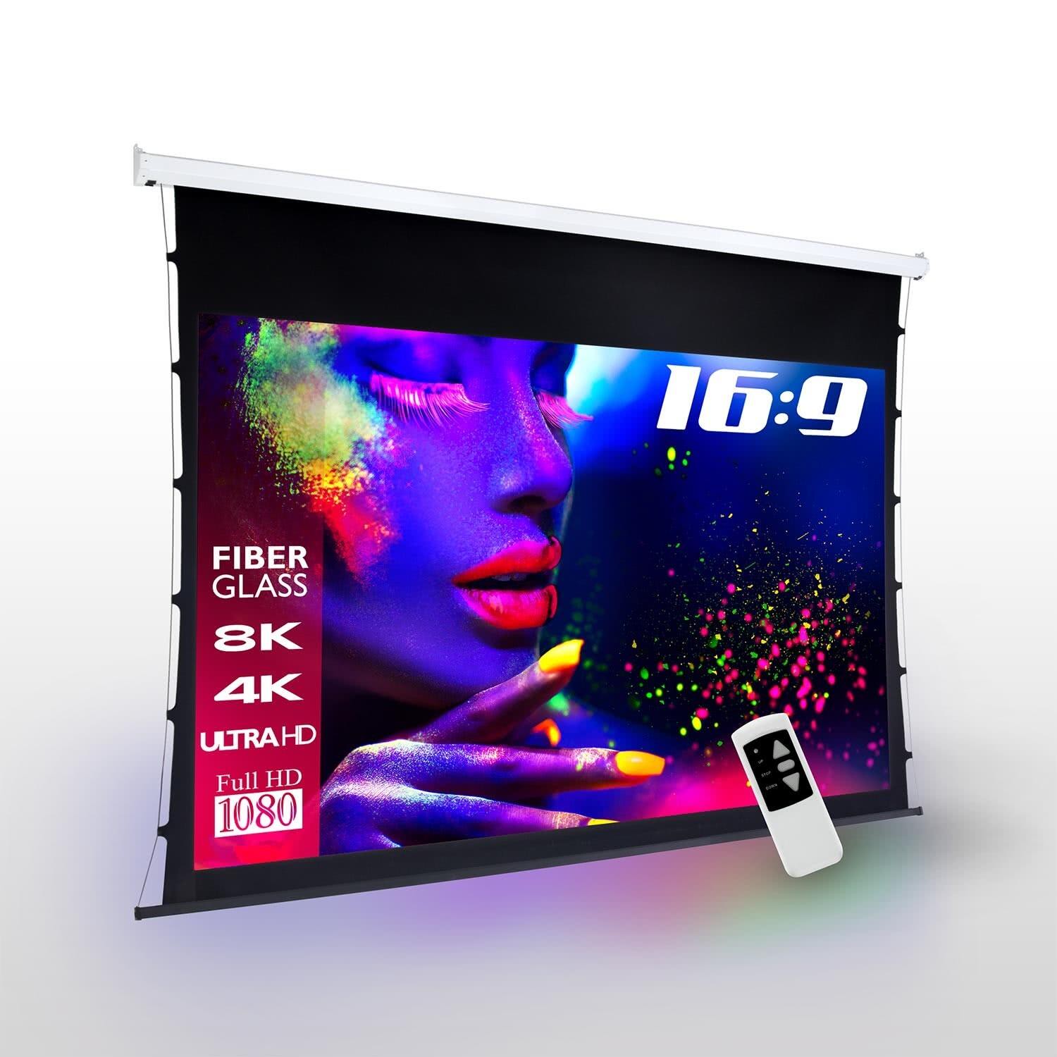 ESmart Germany Tageslicht Tension Leinwand GRAU Glasfaser 221x125 cm (100