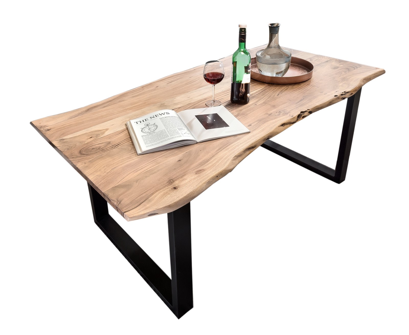 Baumkante-Esstisch TABLES & CO 160 x 85 cm Akazie natur