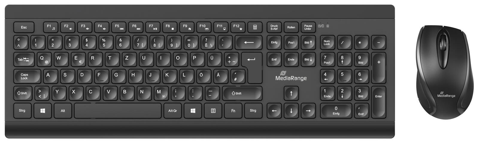 MediaRange Tastatur-Maus-Set kabellos MROS104 schwarz