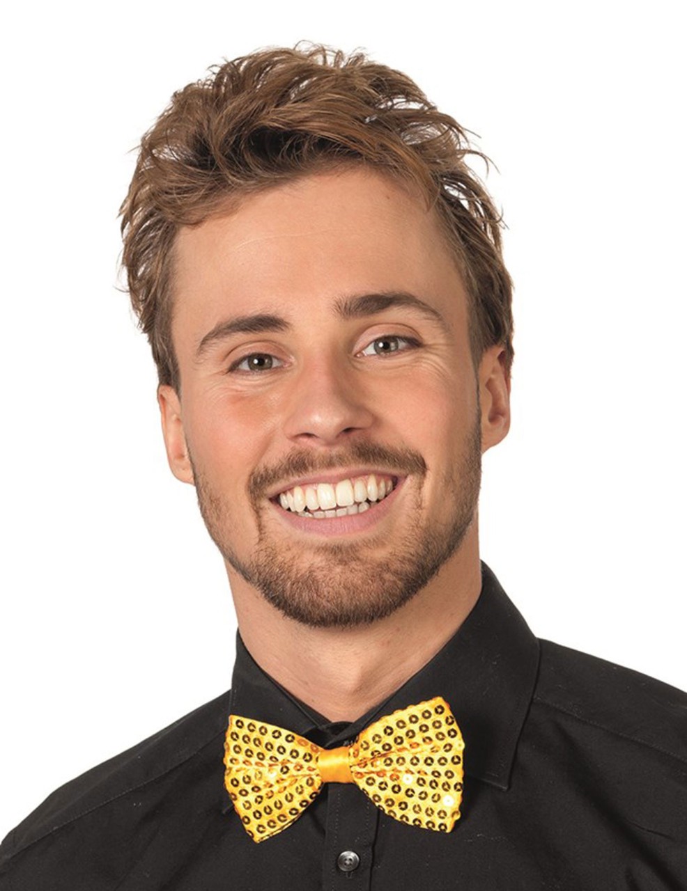 Glitzer Pailletten Fliege Gold