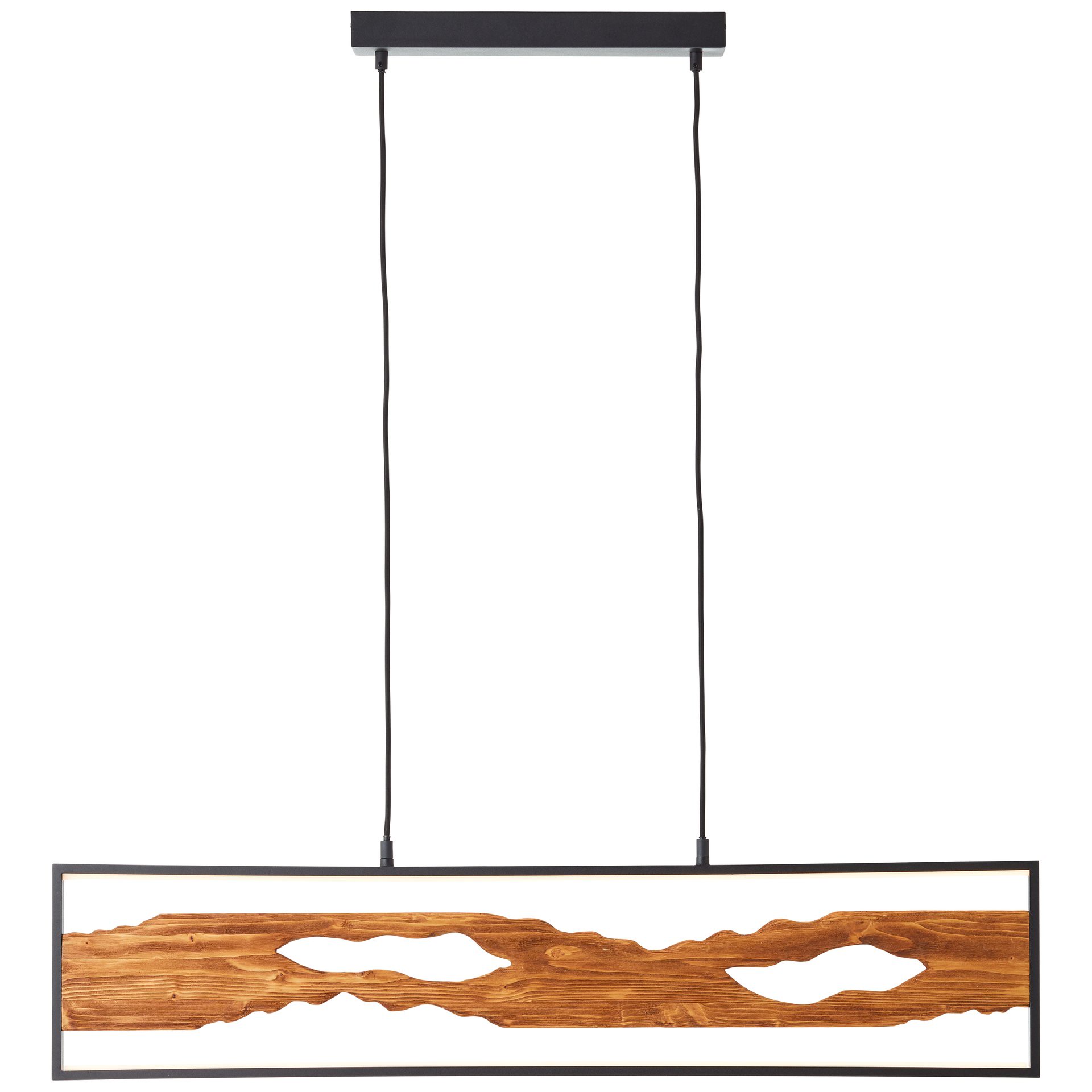 Chaumont LED Pendelleuchte schwarz/holz L100cm