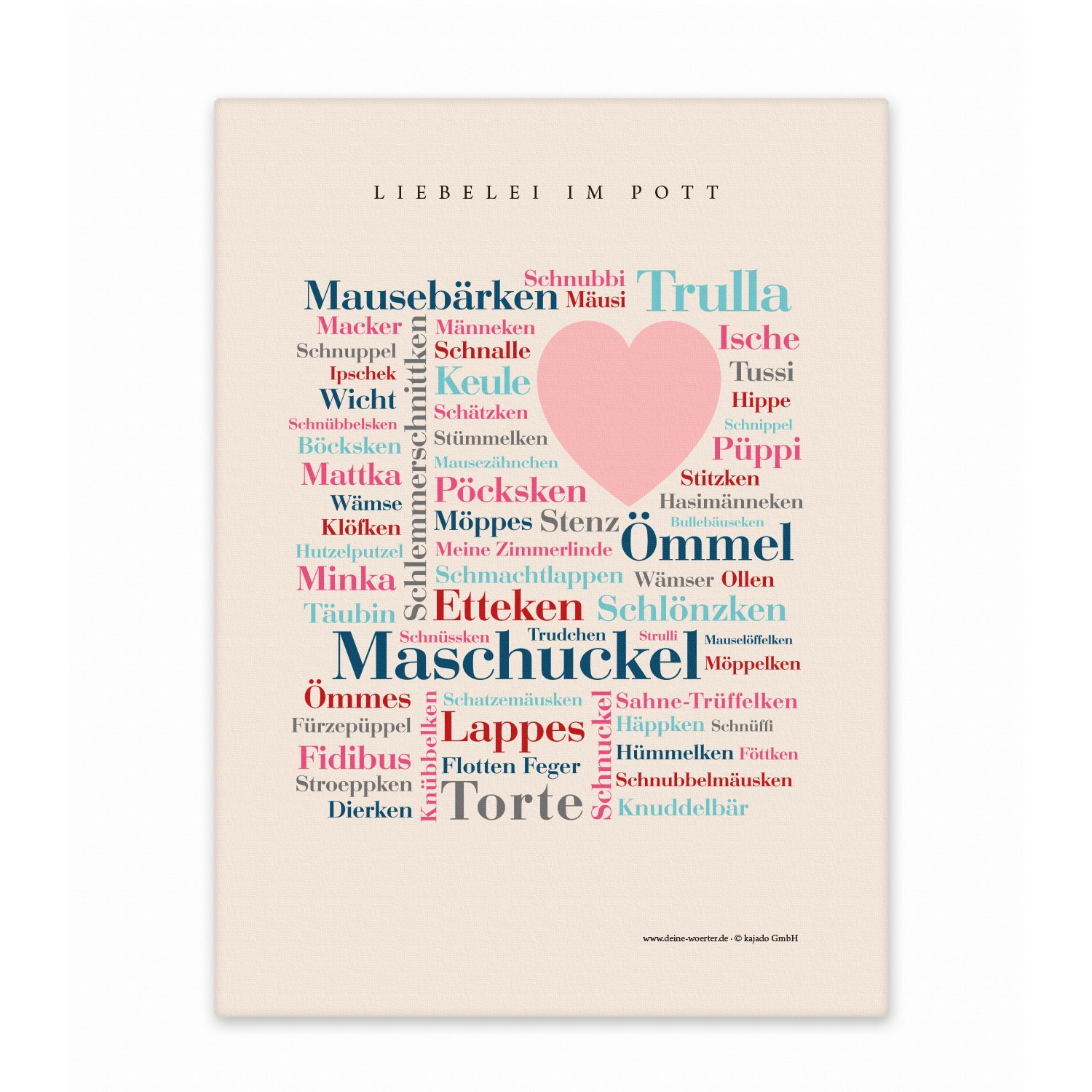 Leinwand Ruhrpott Kosewörter - Keilrahmen - 50x70 cm