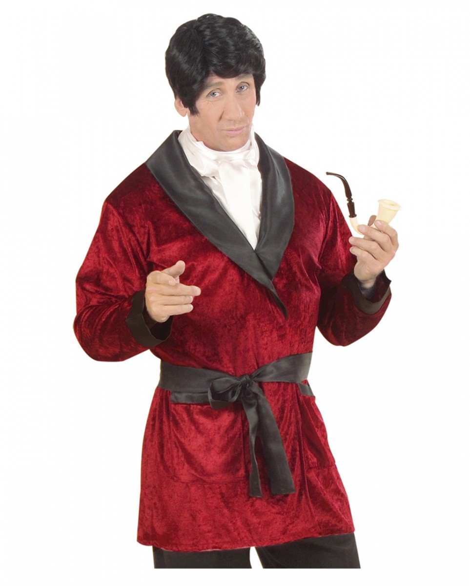 Rotes Playboy Jacket mit Gürtel & Schal XL-54