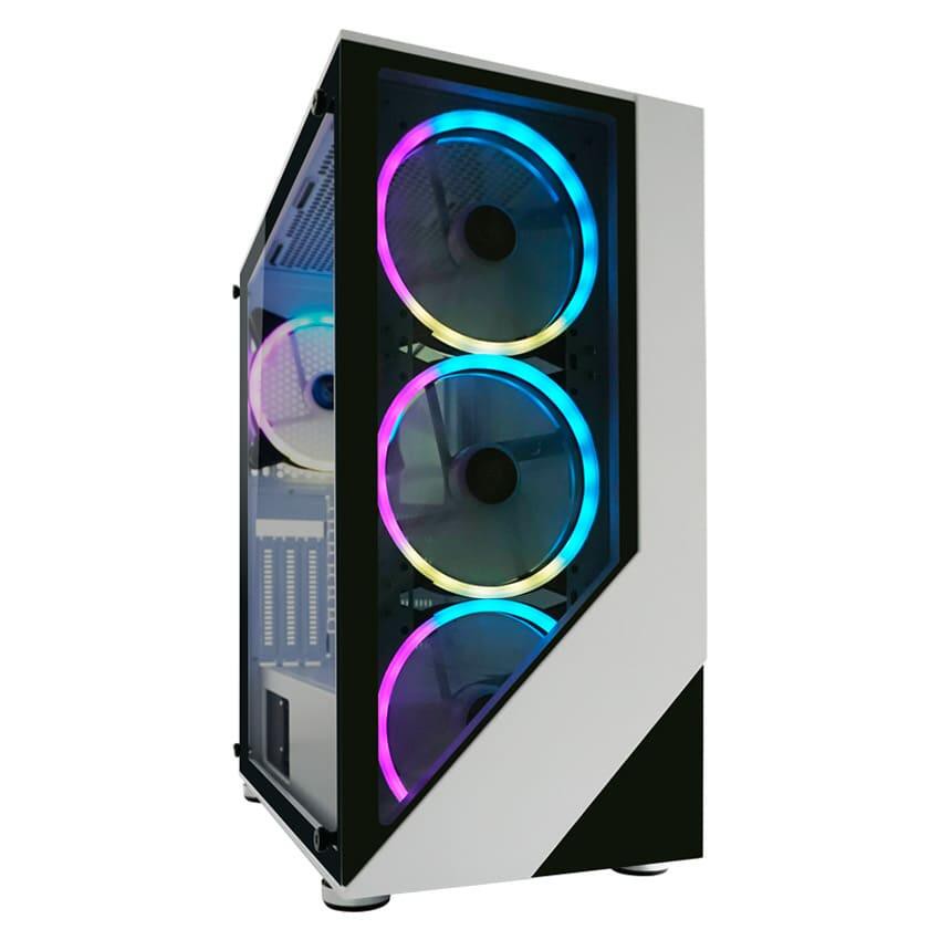 LC Power Gaming-PC Gehäuse LC-803W-ON Midi-Tower weiß