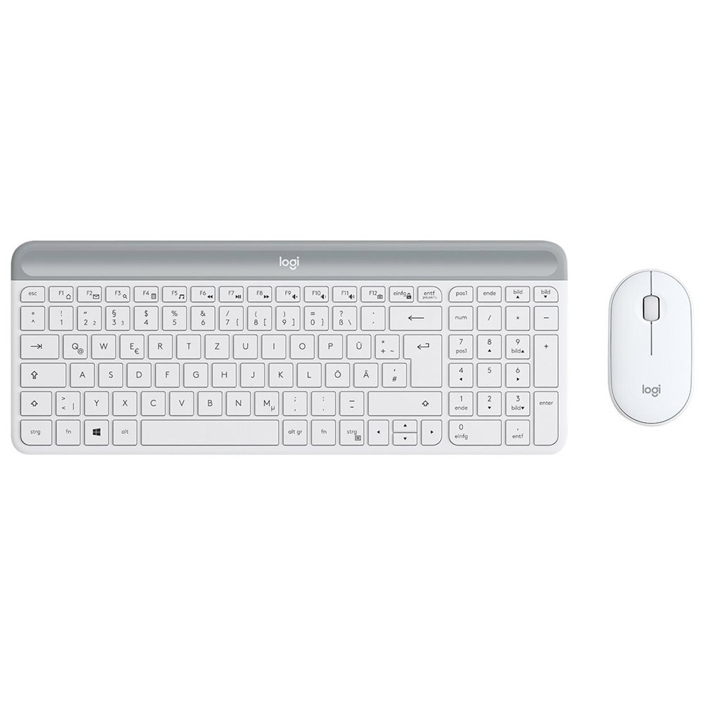 Logitech MK470 Slim Combo Kabelloses Tastatur-Maus-Set weiß