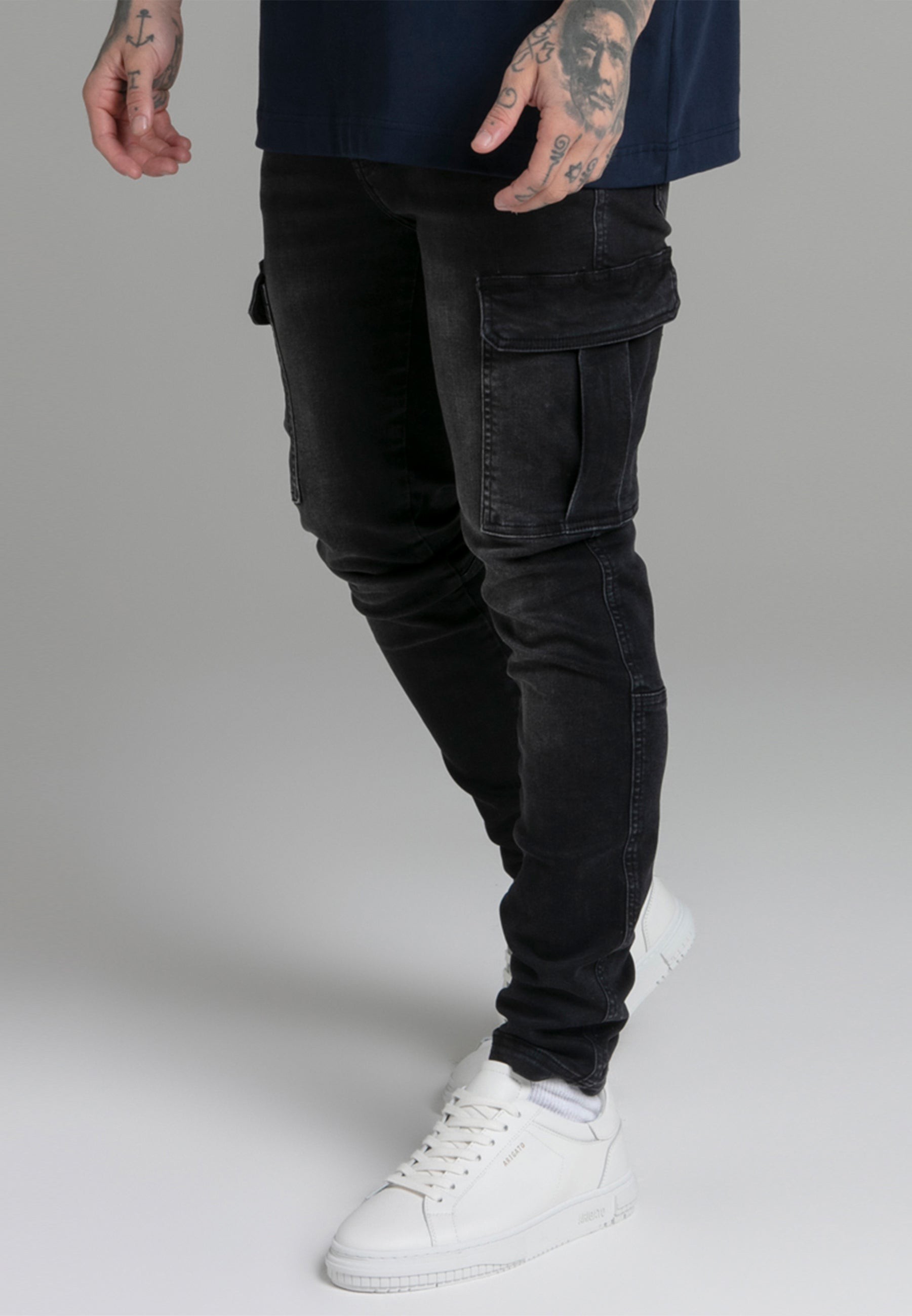 SikSilk Herrenschwarze Cargohose S