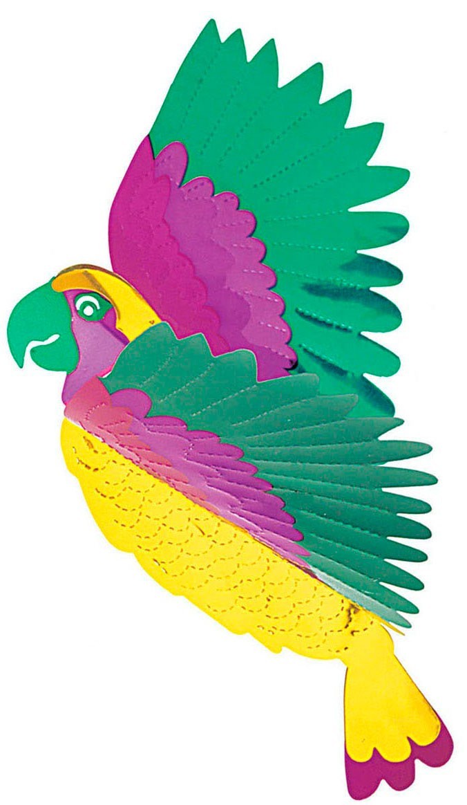 Papagei 3D-Dekoration Metall 36x28 | Wir machen Party.de |
