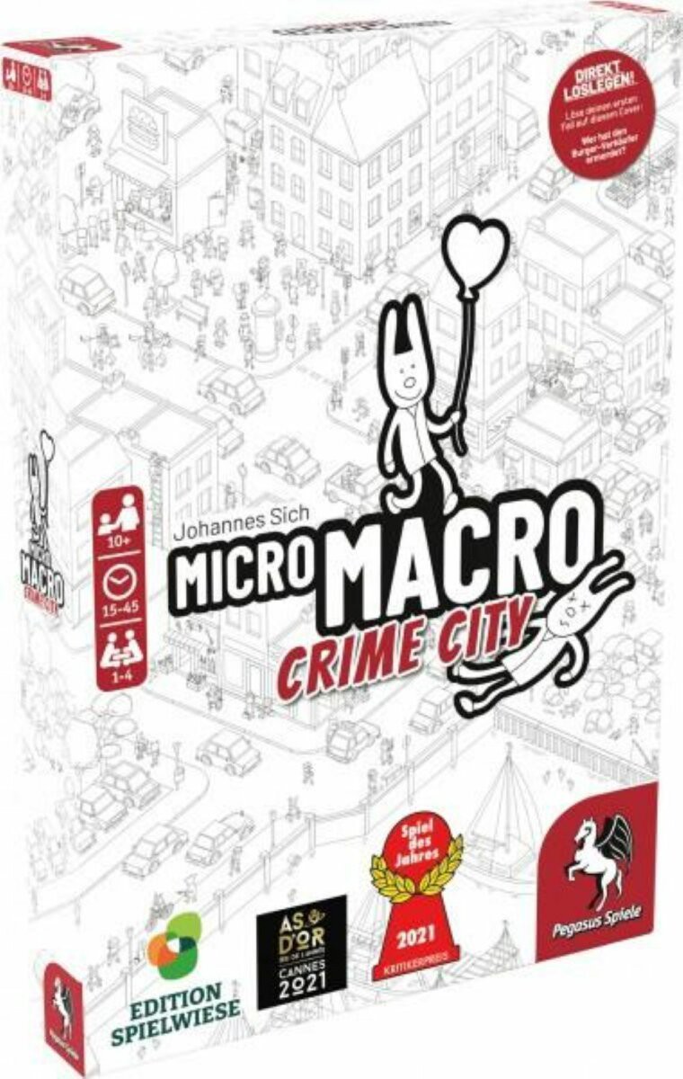 Pegasus Spiele MicroMacro: Crime City (Edition Spielwiese) 59060G Brettspiel (ab 10 Jahre, 1 - 4 Spieler, 15 - 45 min)