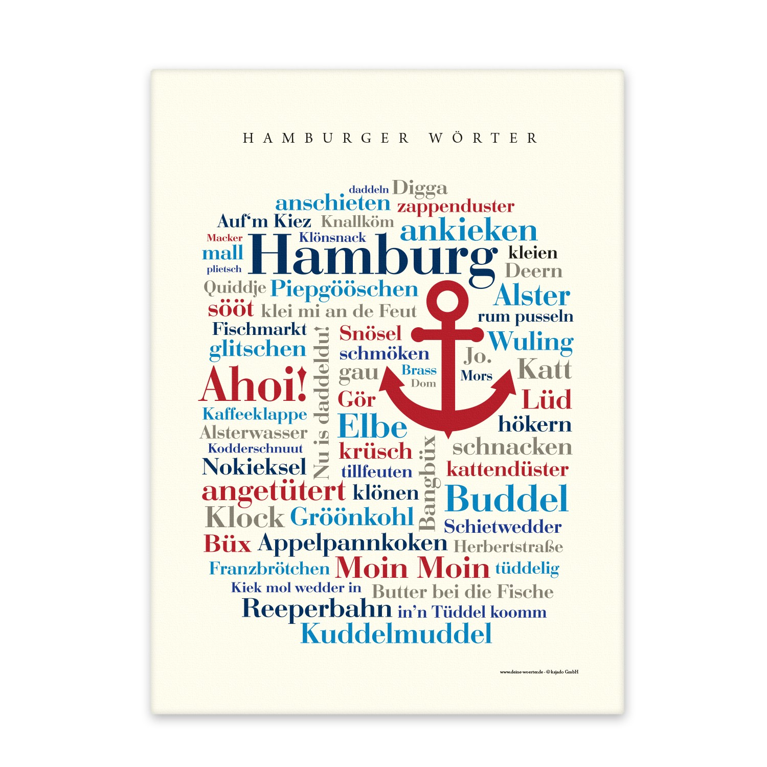 Leinwand Hamburger Wörter - Keilrahmen - 30x40 cm