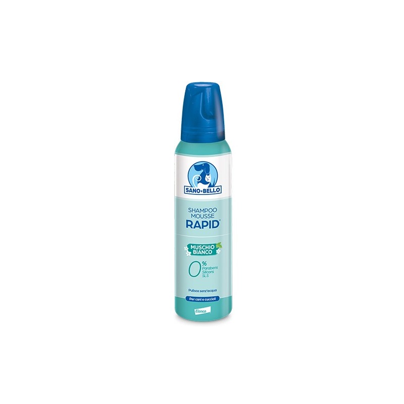 Sano E Bello Shampoo Mousse Rapid Nf Muschio Bianco per Pulizia Rapida 300ml