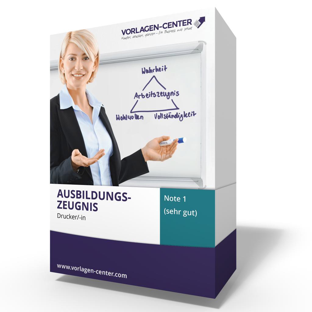 Ausbildungszeugnis Drucker-in