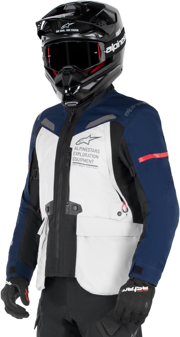 Alpinestars ST-7 2L Gore-Tex waterdichte motorfiets textiel jas, grijs-blauw, afmeting 3XL voor man