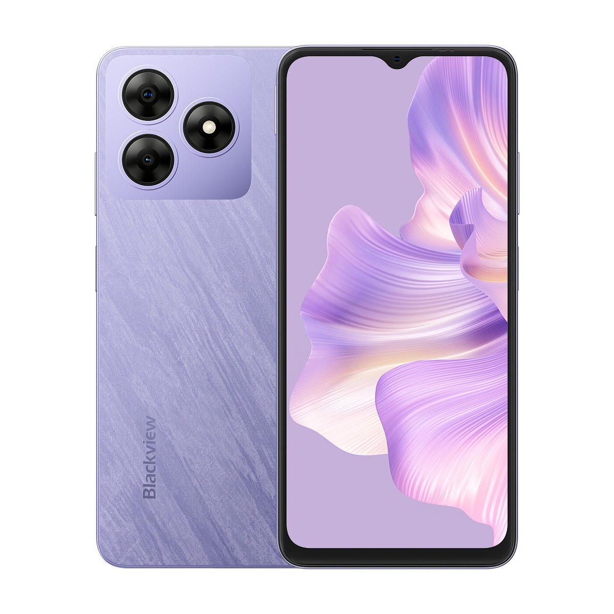 Blackview WAVE 8C - Smartphone 4G Octa-core Unisoc SC9863A de 6,56 pouces, 2 Go + 64 Go, 4700 mAh, déverrouillage par reconnaissance faciale, Violet