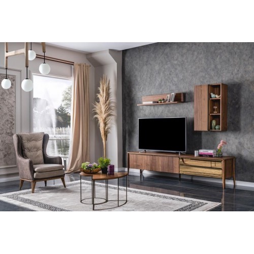Rtv Lowboard Wohnzimmer Set tv Ständer Sideboard Regale Wohnwand Modern Holz Neu