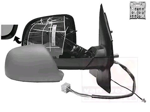 VAN WEZEL 5790828 Außenspiegel * HAGUS * rechts, beheizbar, grundiert, mit integrierter Radio-Antenne