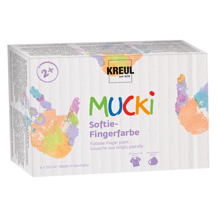 KREUL MUCKI Softie-Fingerfarben-Set 6 x 150 ml
