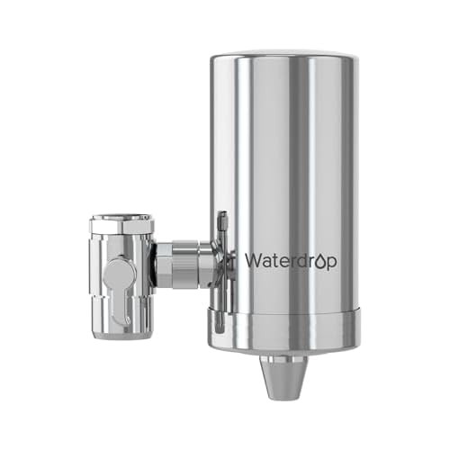 Waterdrop WD-FC-06 Wasserfilter Wasserhahn aus Rostfreiem Stahl, Kohleblock Wasserfiltersystem, Leitungswasserfilter, Entfernt Chlor, Schwermetalle un