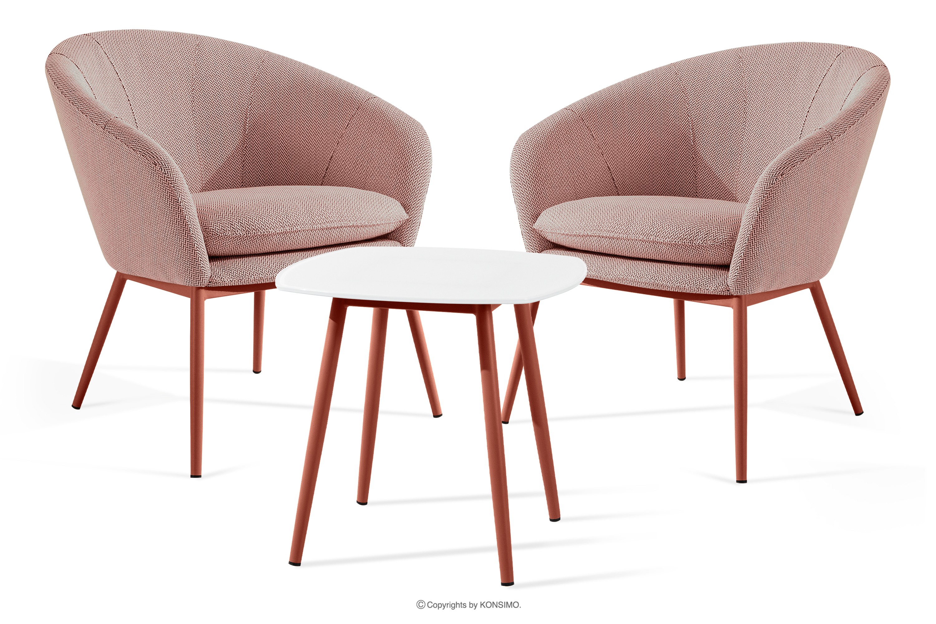 Gartenmöbel aus wasserabweisendem Stoff burgunderrot/weiß/rot SOLIS