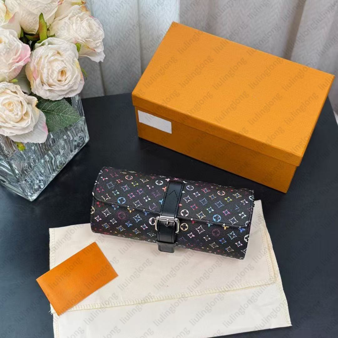 Boîte à montres 3 pièces pour hommes, capacité 3 montres, pochette femme, housse, accessoire de voyage, cuir, rangement 3 montres, M43385, colori