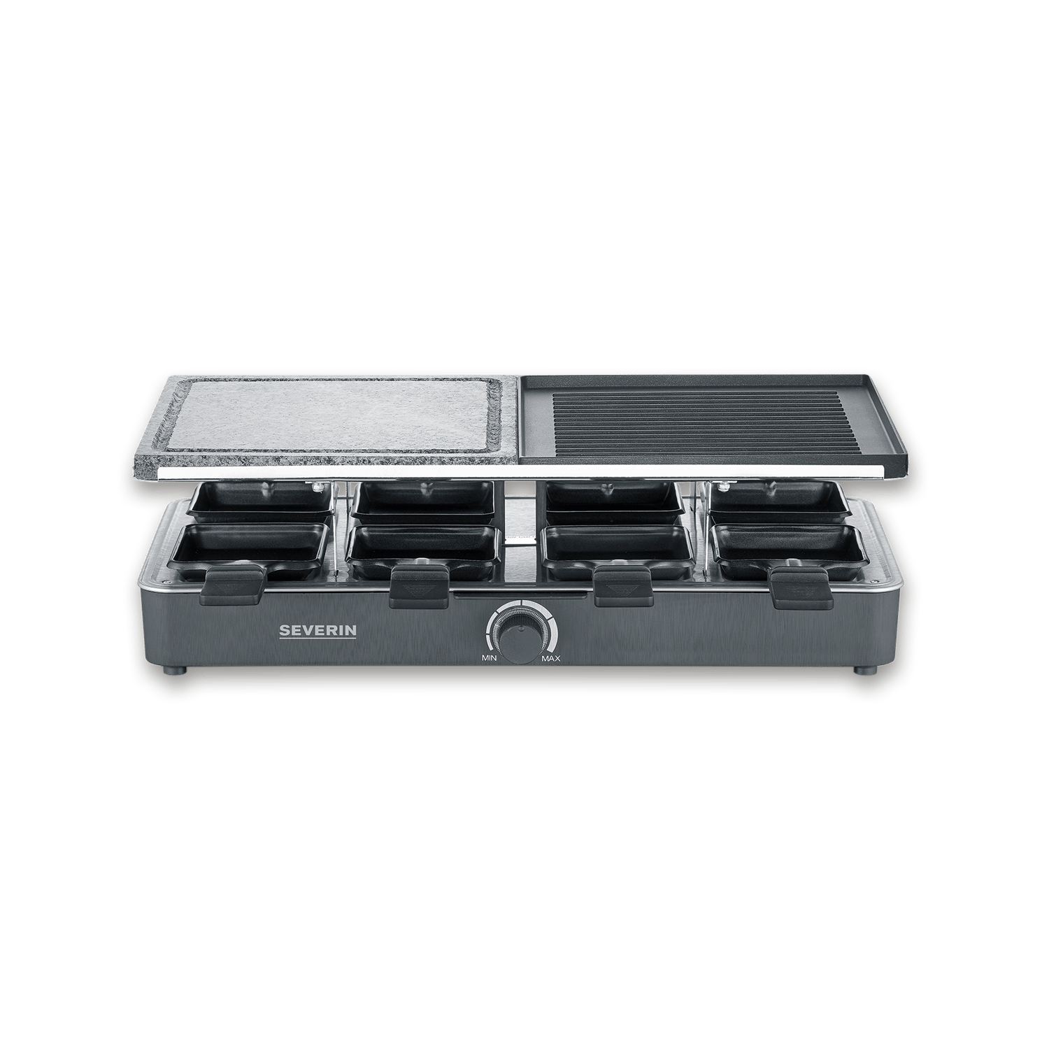 Raclette-Grill mit Naturgrillstein u. Grillplatte