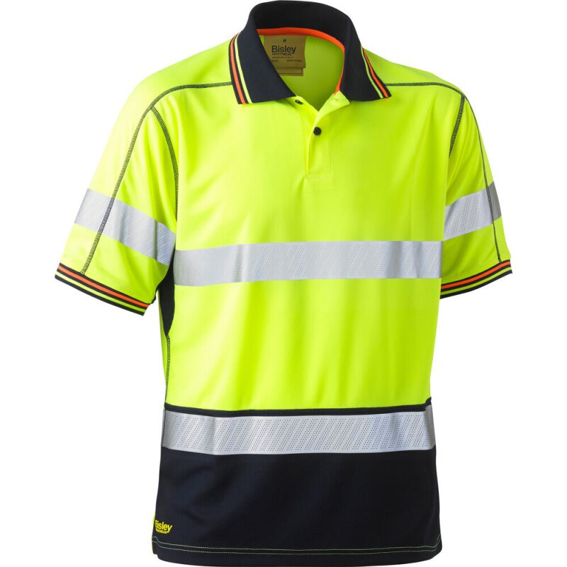 Bisley Warnschutz-Poloshirt HI VIS MESH atmungsaktives Cool-Mesh-Gewebe gelb M