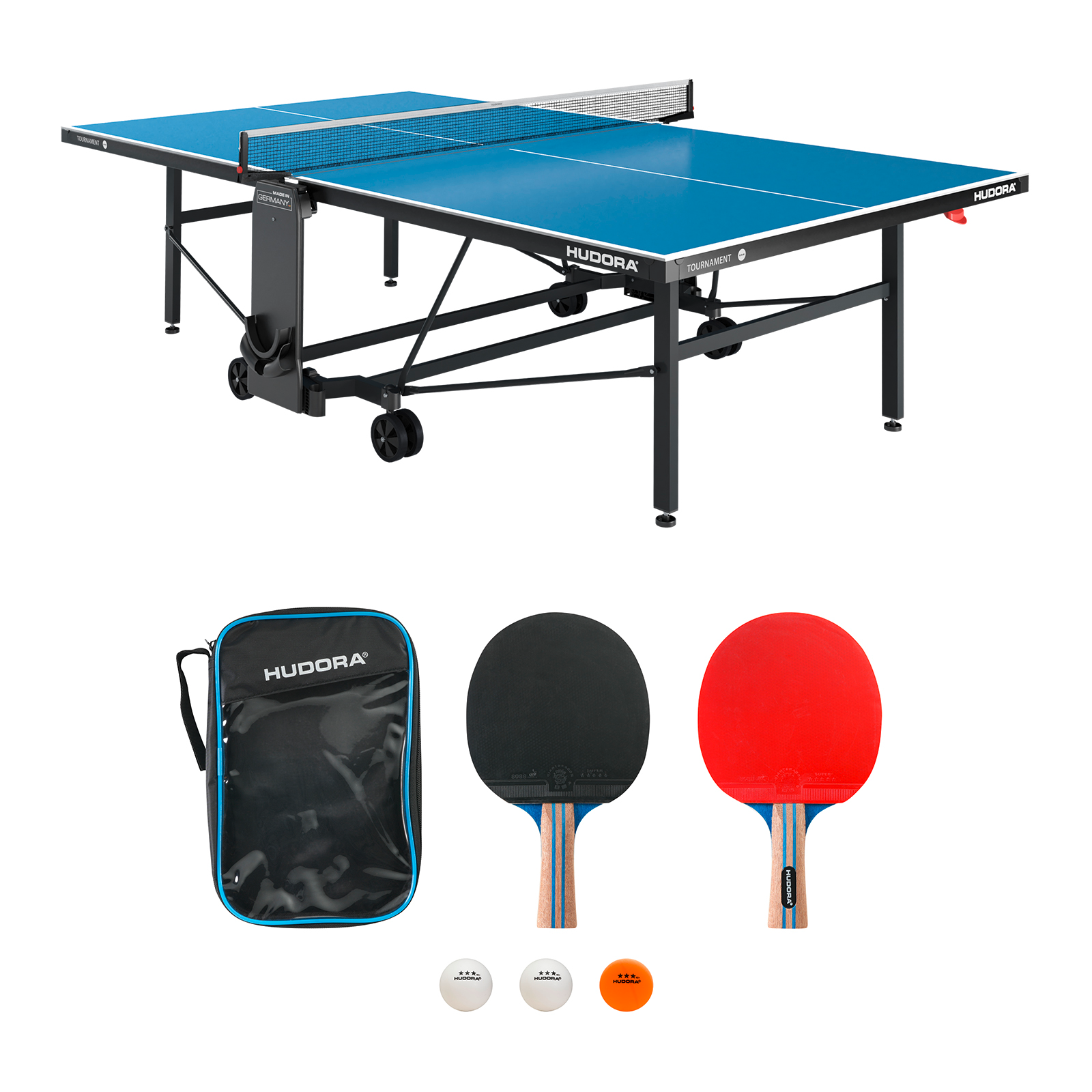 HUDORA Tischtennisplatte Tournament inkl. Schlägerset