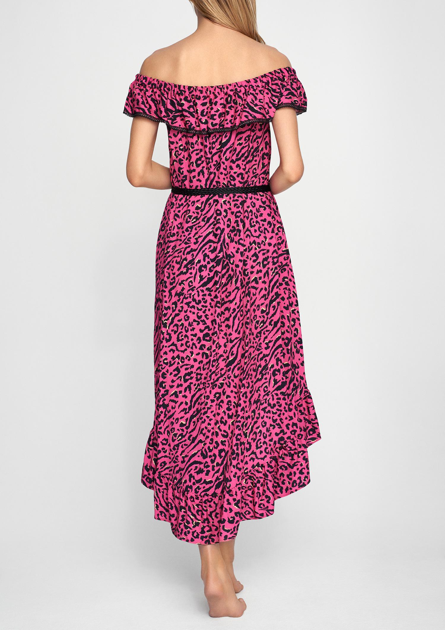 Strandkleid mit Leopardenmuster Cougar Pink Marilyn