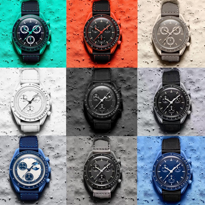 HETS Watch Bioceramic Moon Watches High Fonction Full Fonction Quarz Chronograph Mission to Mercury 42mm Nylon Luxury Watch Limited Edition Maste