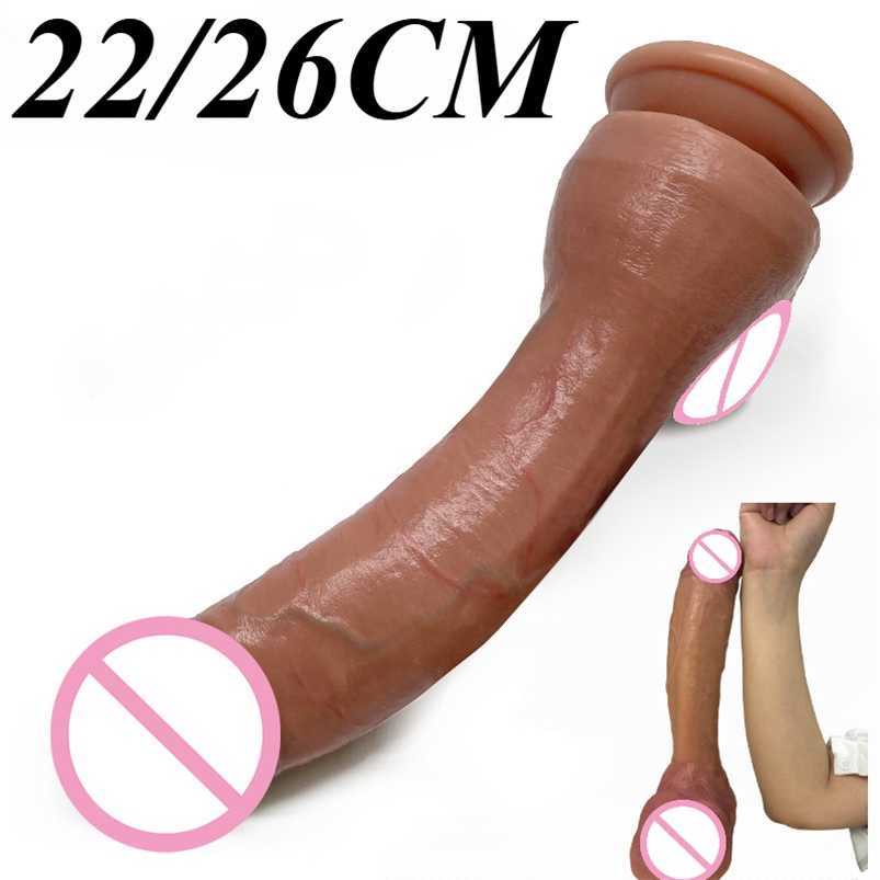 26/22cm Huge Realistic Cheap Dildo Silicone Penis Big Dick Vagina Anal Sex Toys for Female Men G-spot Masturbator Suction Cup toy_HYKK
