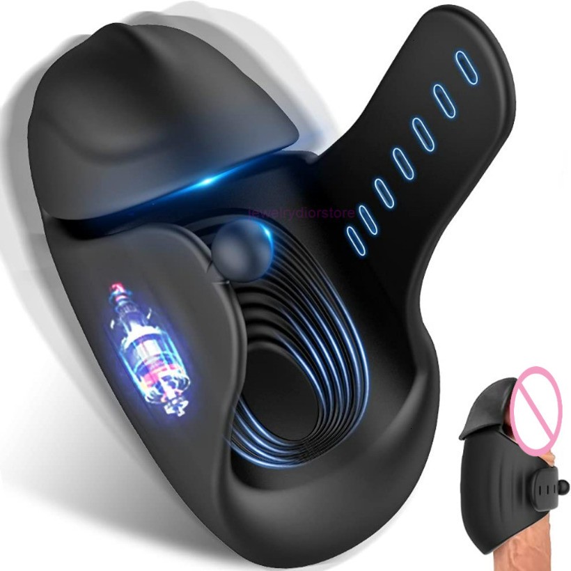 Glans Vibrator Penis Massager Exerciser Male Masturbator Adjustable Delayed Ejaculation Trainer Sex Toys For Men