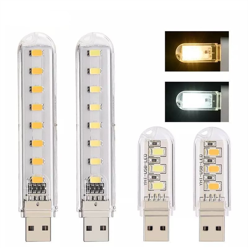 LED veilleuse Mini portable USB lampe de lecture 3 LED s 8 LED lampe de livre pour lire ordinateur portable batterie externe ordinateur portable