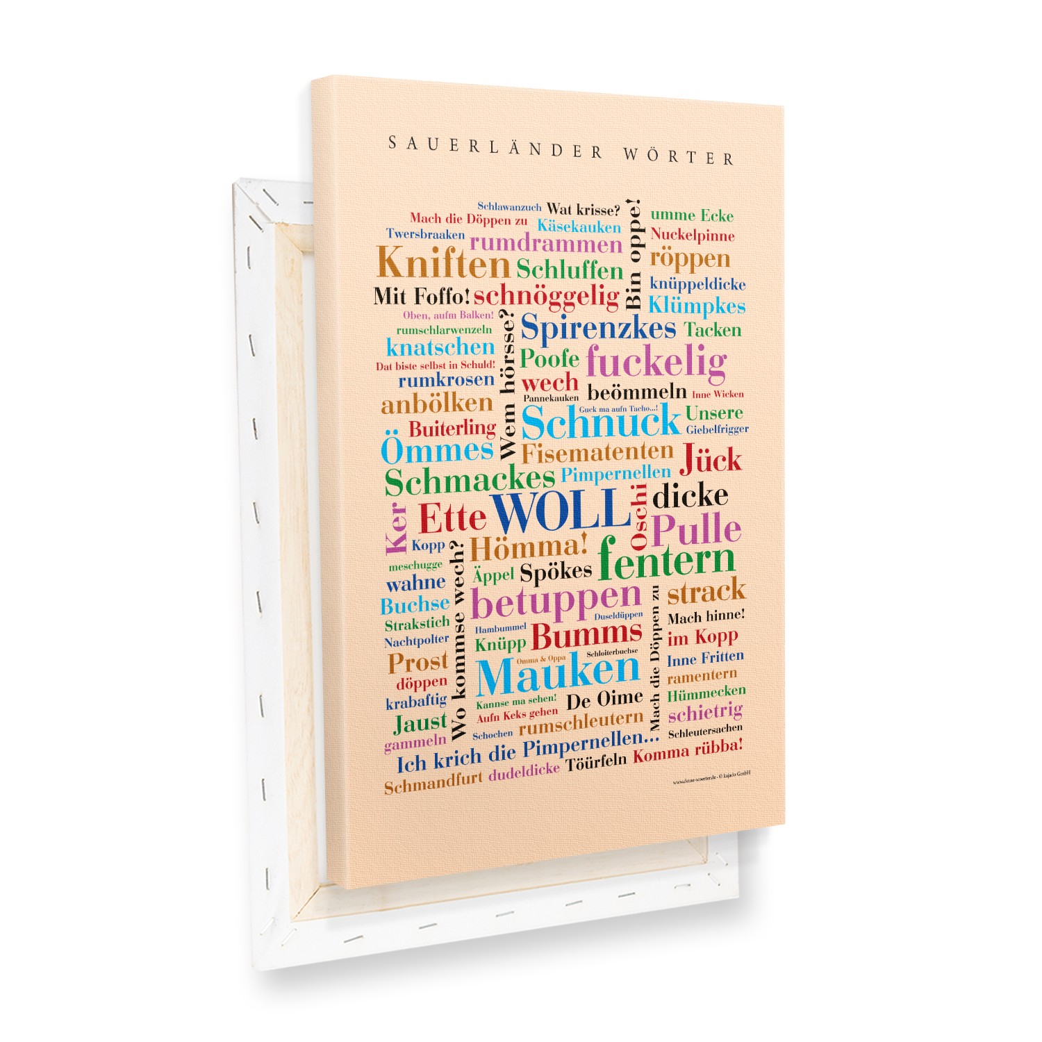 Leinwand Sauerländer Wörter - Keilrahmen