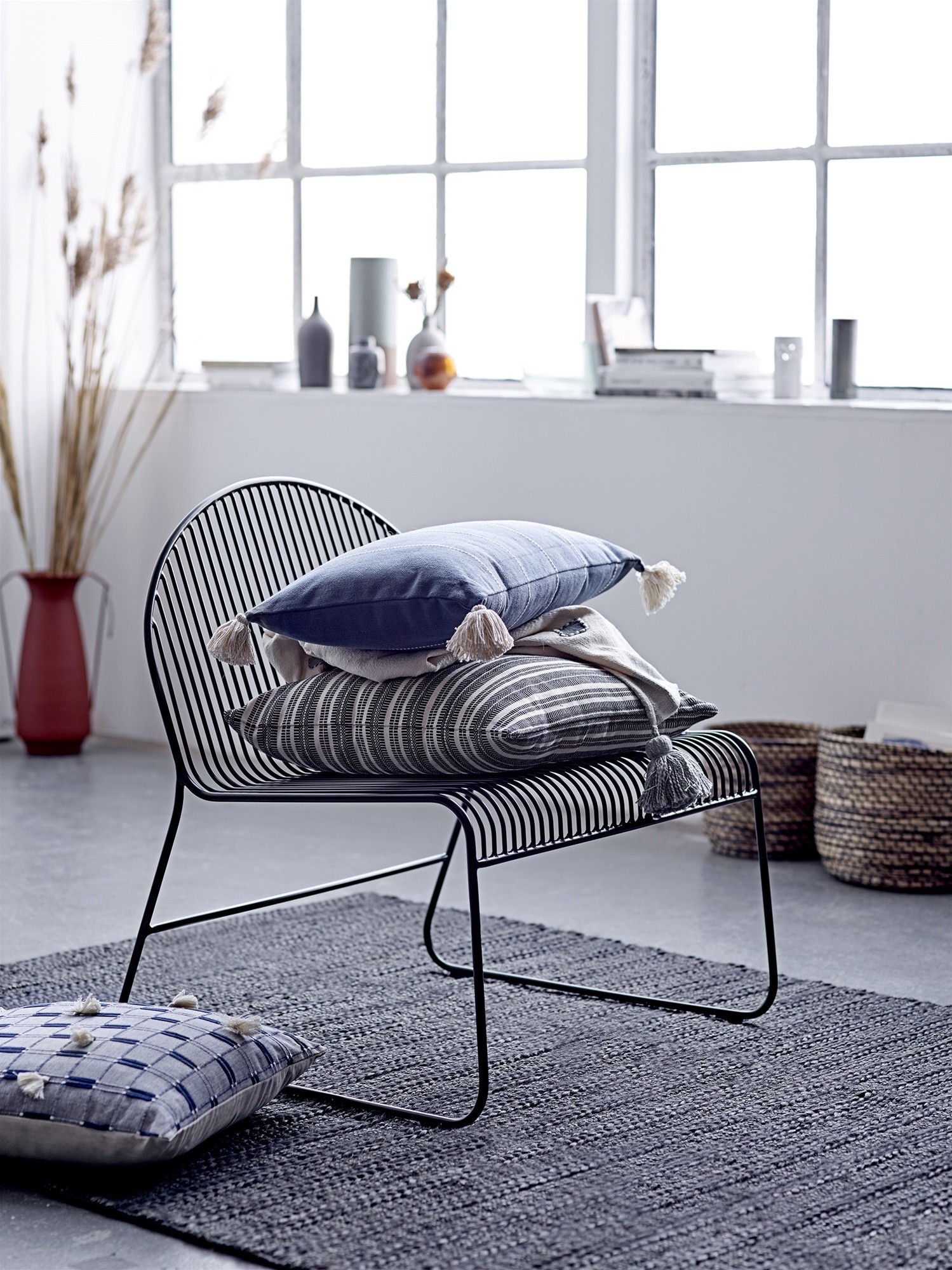 Bloomingville Teppich Jute schwarz - L210xB150 cm