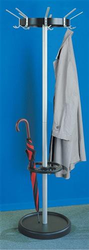 Garderobenständer H.1800mm, 4 Hut-/8 Mantelh.m.Schirmhalter