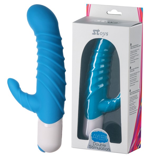 Vibrator mit G-Punkt und Klitoris Stimulation mit geriffelter Struktur