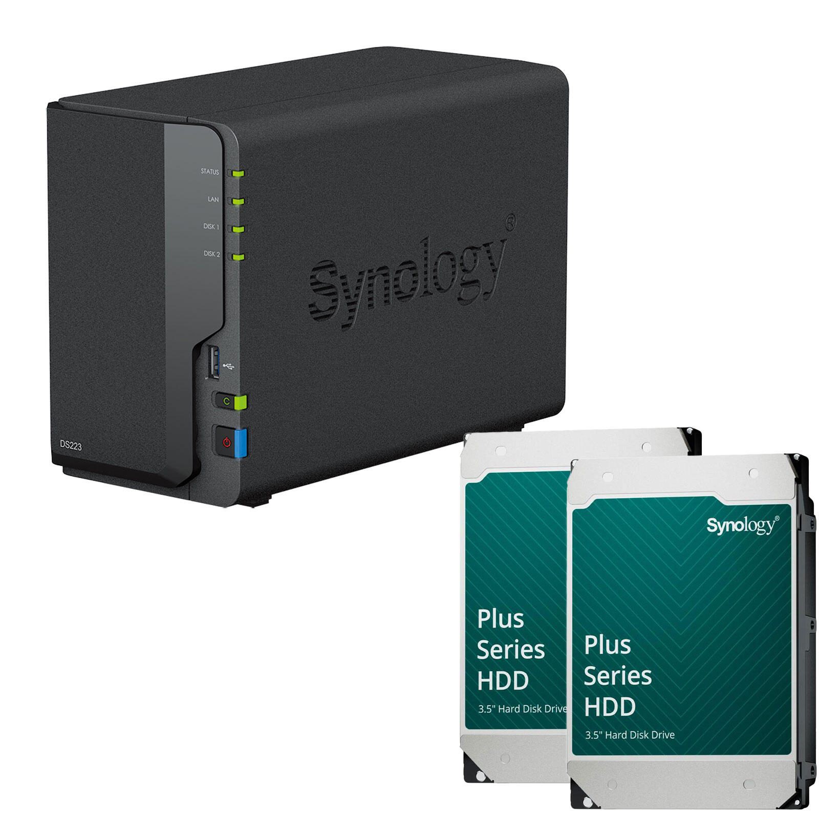 Synology DiskStation DS223 2 Einschübe NAS-Server Leergehäuse + 2x Synology Plus 3.5