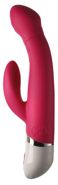 Vibrator mit Klitorisreitzer und ausgeprägter Spitze