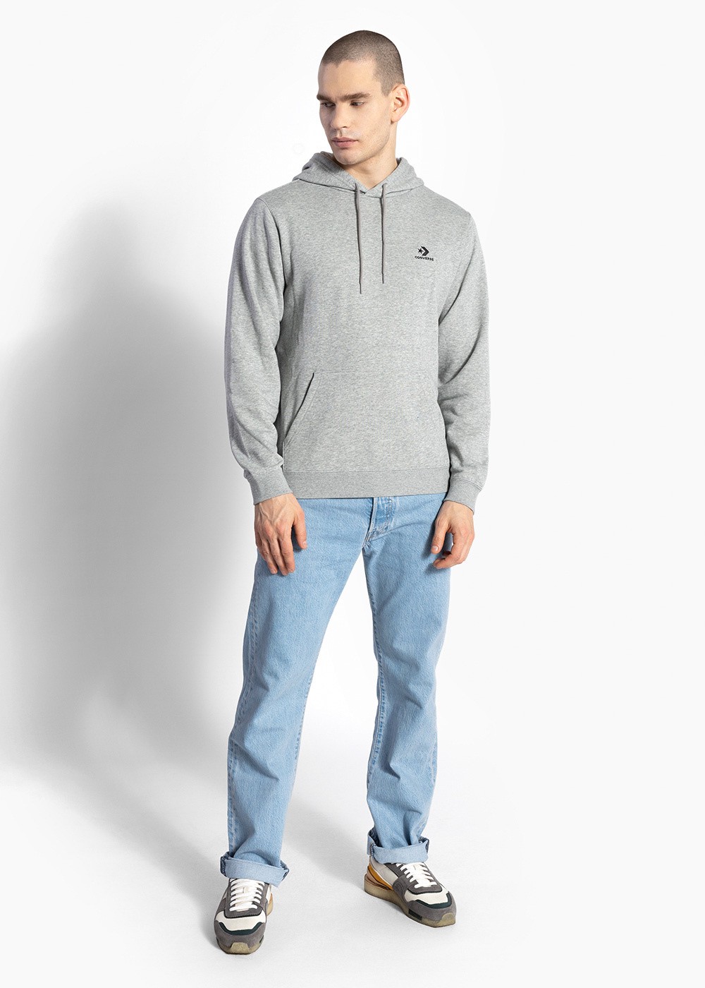 Converse STAR CHEVRON HOODIE 10023874-A02 - Unisex Kapuzenpullover - Grau
