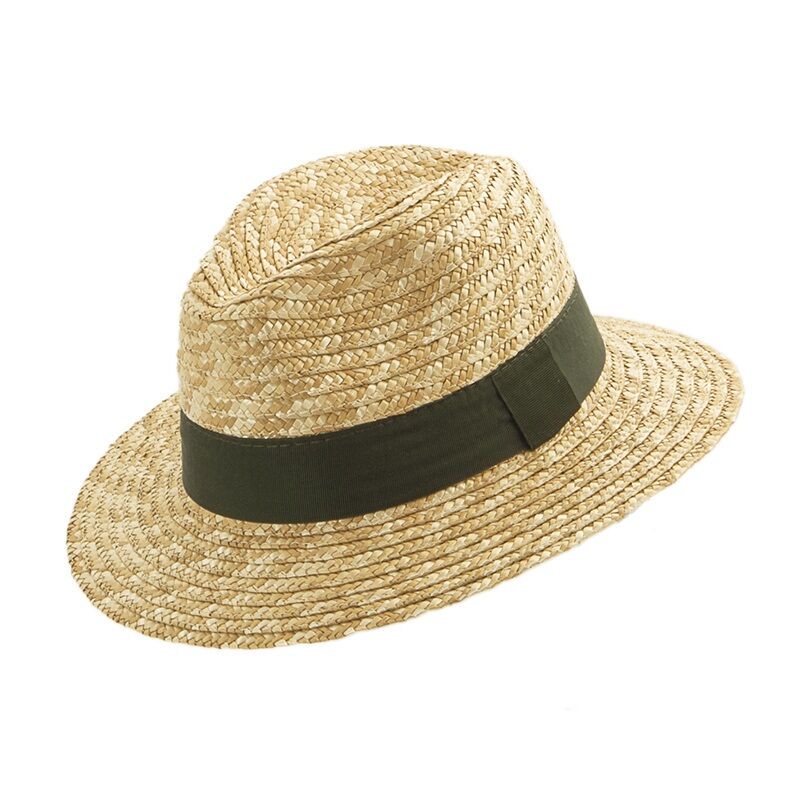 Lodenhut Herren Borten-Strohhut Olivgrün M/57