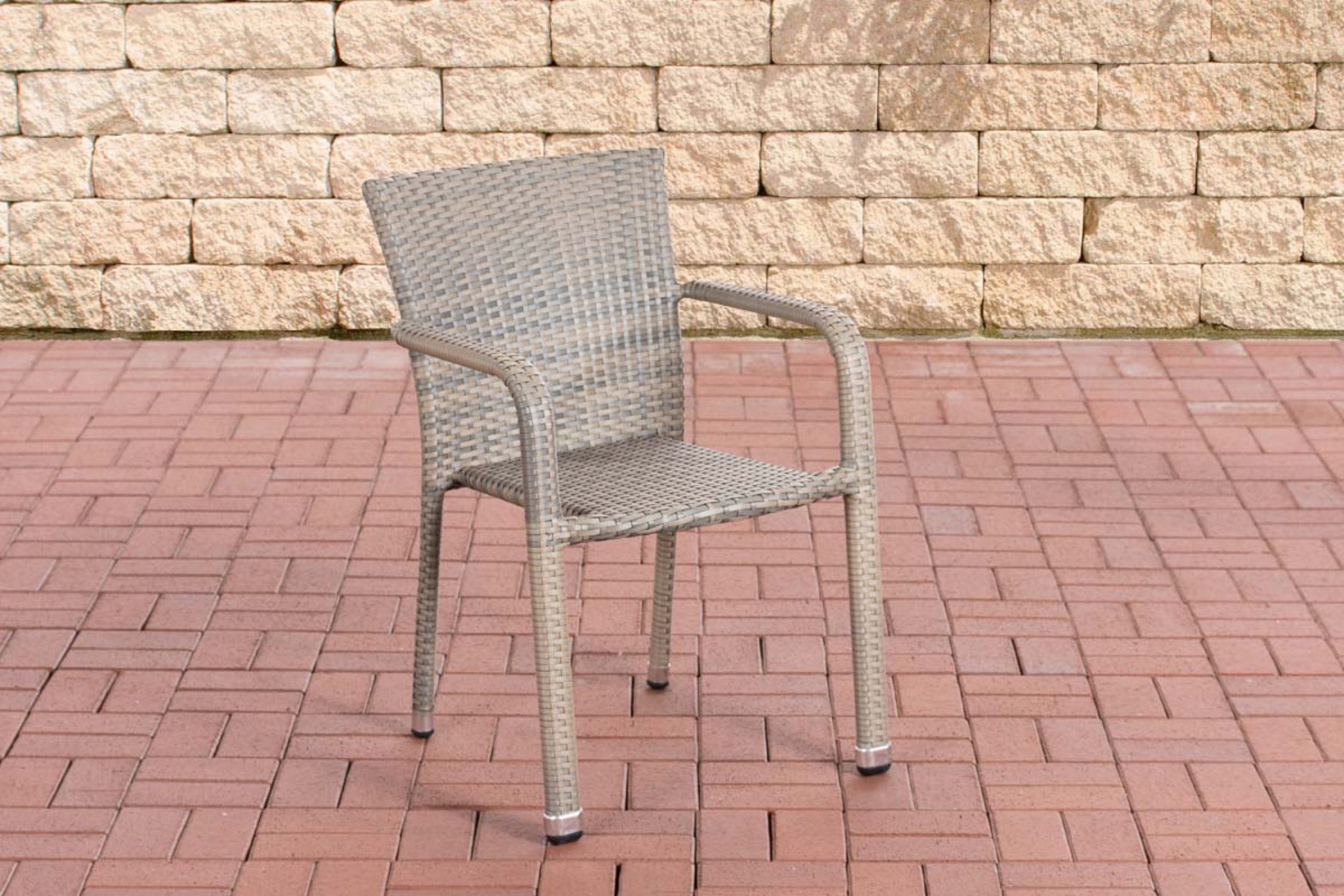 TPFGarden Polyrattan Stuhl Lenni - grau Stück