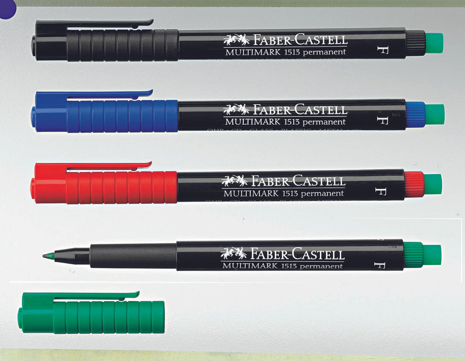 FABER-CASTELL Multimark 1513 F permanent Folienstifte-Set 0.6 mm Mehrfarbig