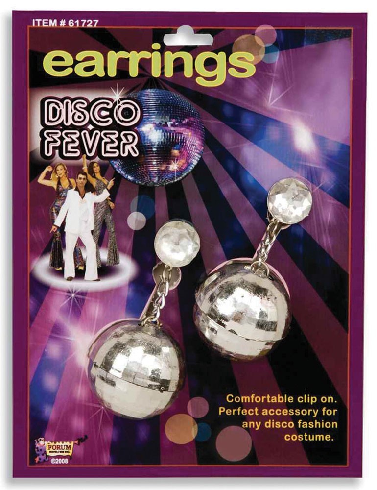 70er Jahre Discokugel Ohrringe | Wir machen Party.de |