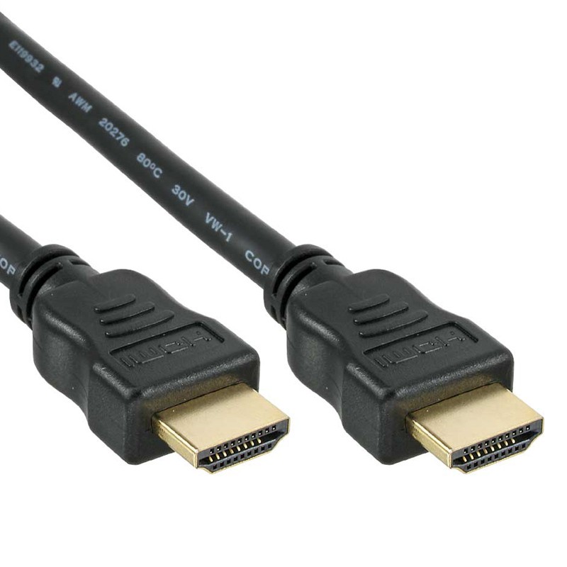 InLine HDMI Kabel High Speed with Ethernet schwarz/gold 0,5m