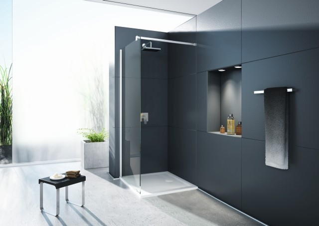 Hoesch Duschabtrennung One&One 1100 Everclean, Höhe 2100 mm, Haltestange eloxal silber, 5755.101401 5755.101401