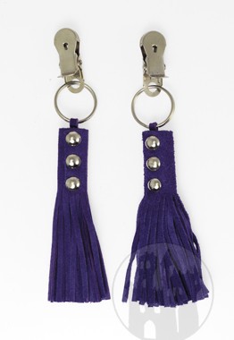 Brustklammern mit kleiner lila Peitsche