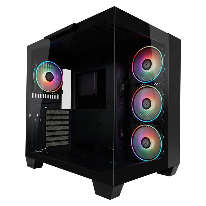 LC Power Gaming-PC Gehäuse LC-809B-ON Midi-Tower schwarz