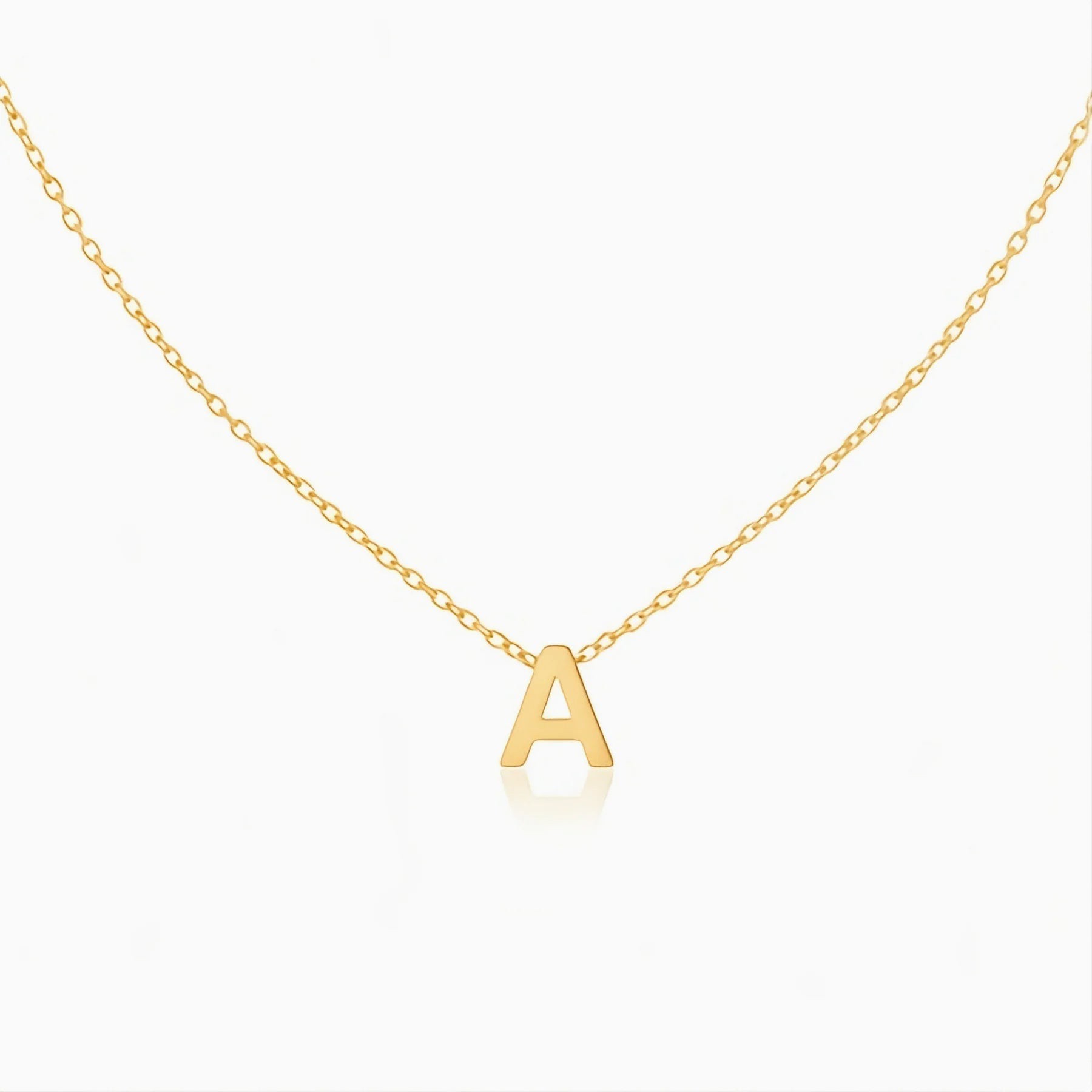 3D Initial Halskette - Gold / A